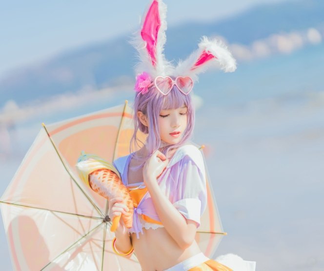 桜桃喵的《公孙离》Cosplay——海边的精灵兔,甜美又飒爽! 第1张 桜桃喵的《公孙离》Cosplay——海边的精灵兔,甜美又飒爽! 第1张